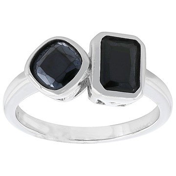 Black Spinel Rhodium Plated Ring 2.22ctw