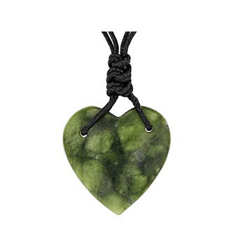 Connemara Marble Silver Tone Heart 18\" Necklace 40x40mm