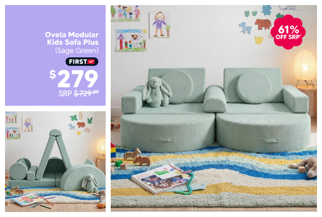 Ovela Modular Kids Sofa Plus (Sage Green)