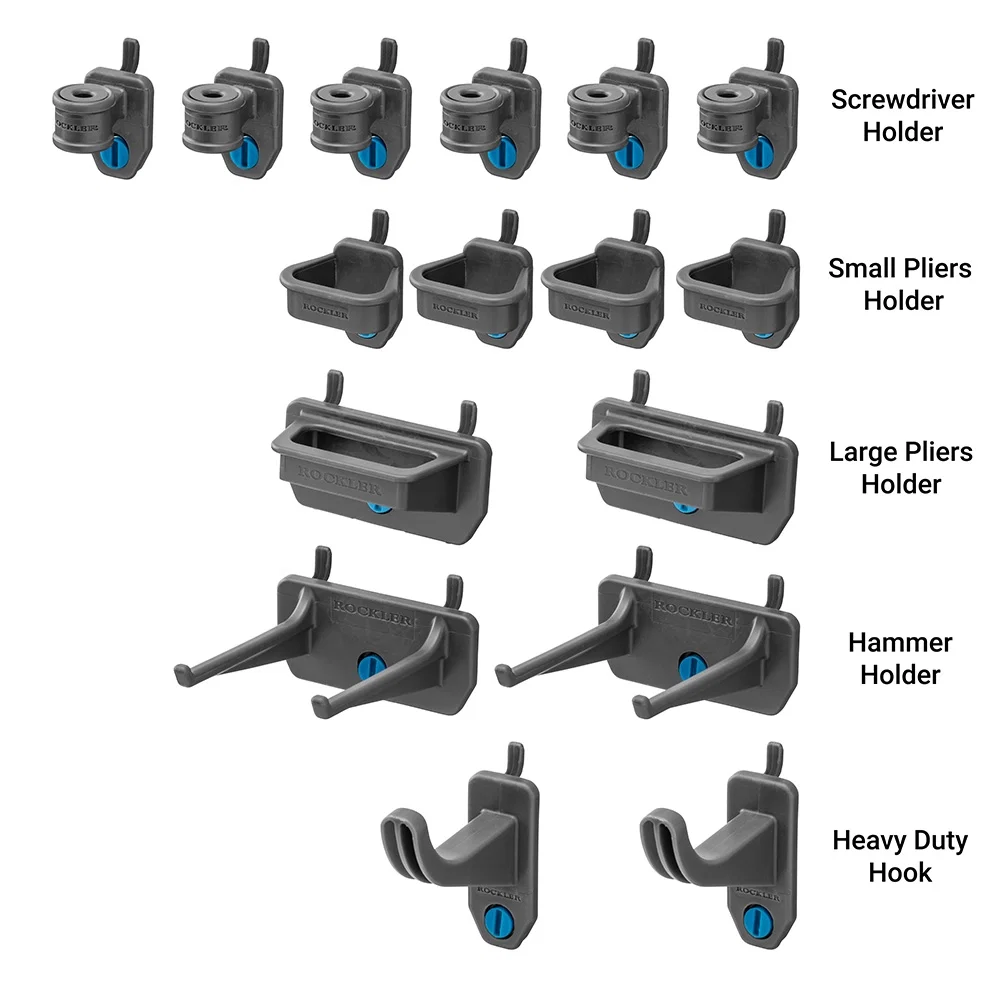 Rockler Hang-Tight 16-Piece Pliers and Drivers Pegboard Hook Set