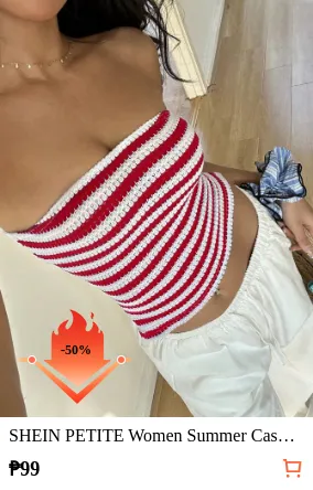 SHEIN PETITE Women Summer Casual...