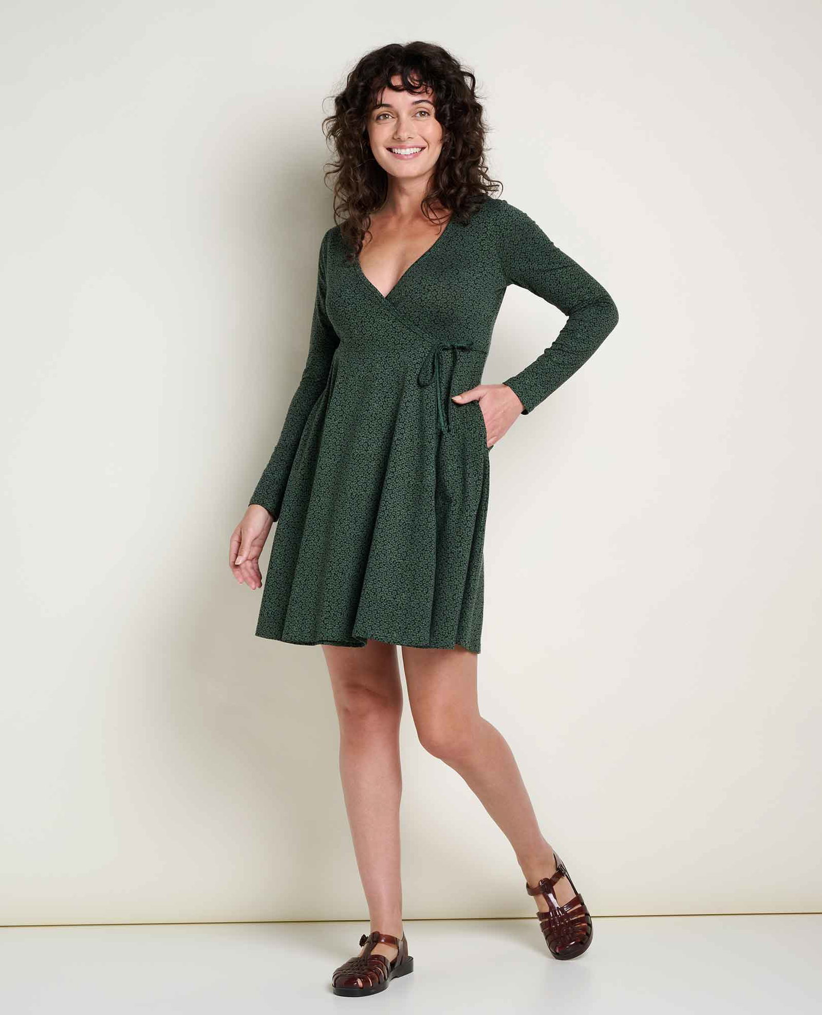 Image of Freesia Long Sleeve Wrap Dress