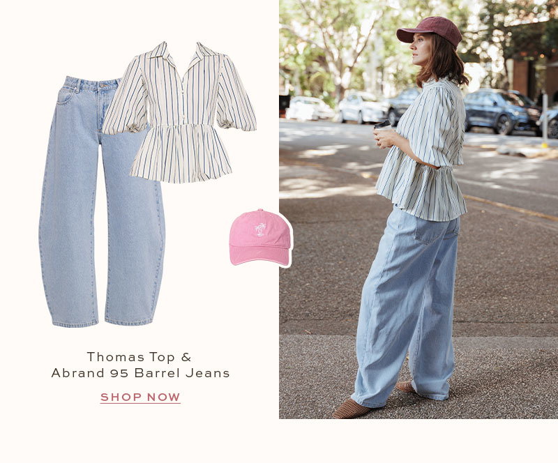 Thomas Short Sleeve Peplum Top - Yellow/Blue Stripe
