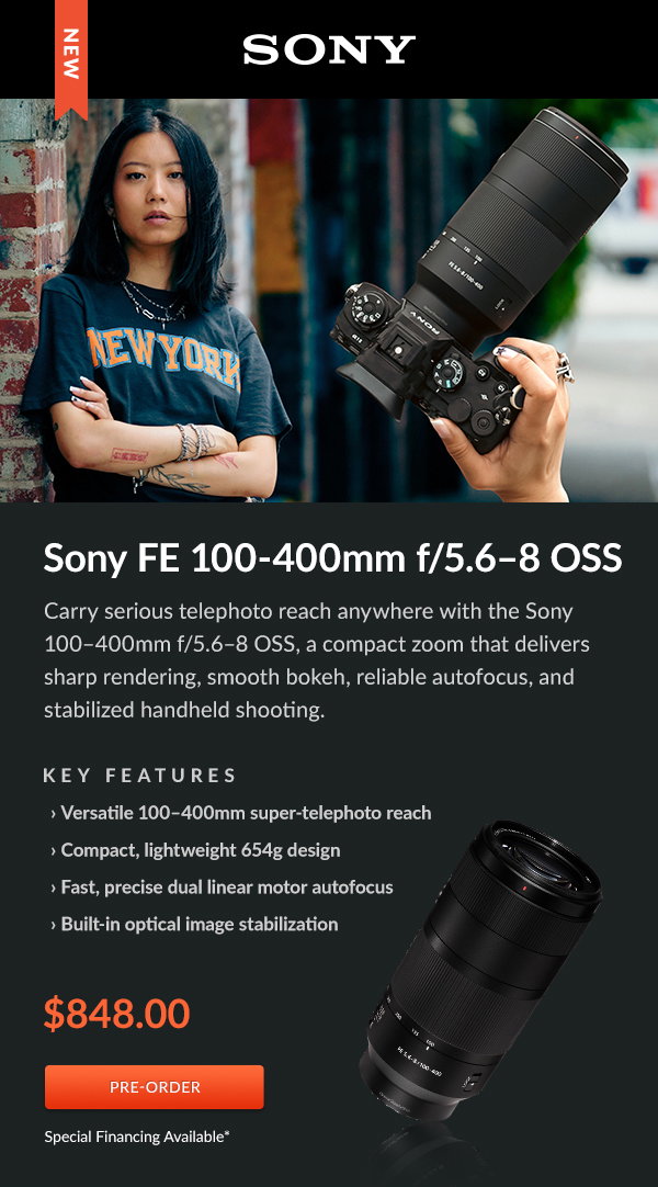 Sony FE 100-400mm f/5.6–8 OSS