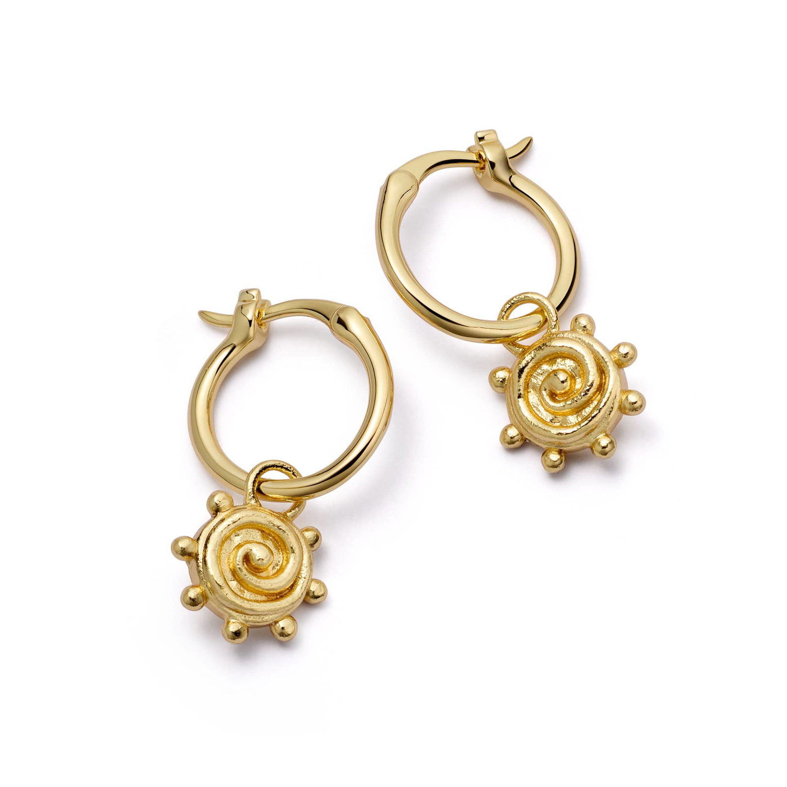 Image of Spiral Sun Charm Earrings