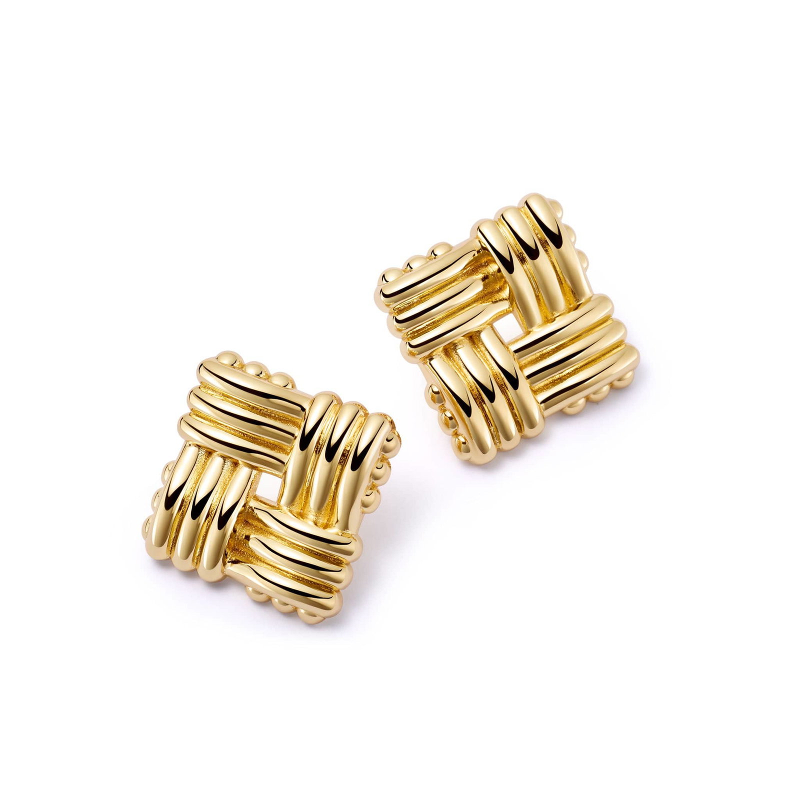 Image of Polly Oversized Lattice Stud Earrings