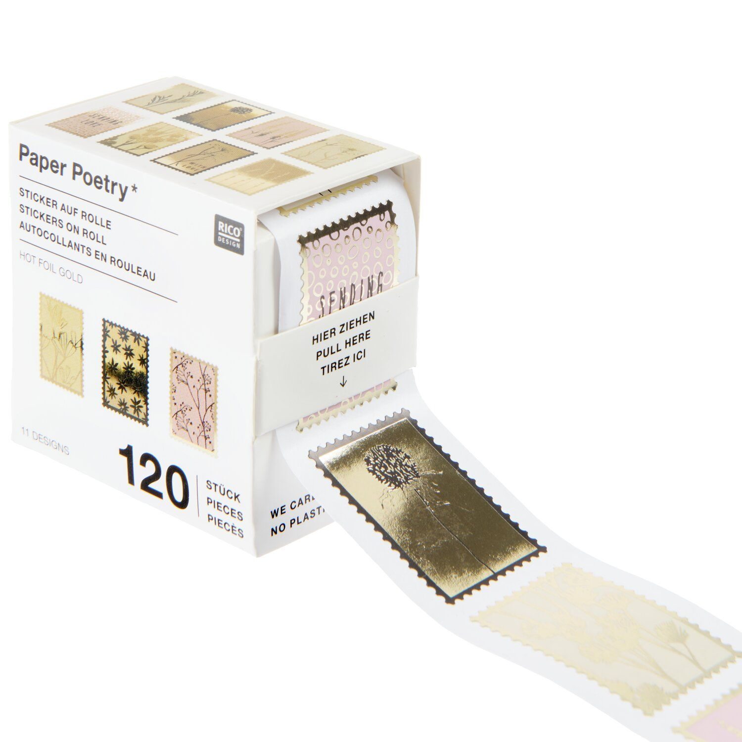 Mini Sticker auf Rolle Briefmarken