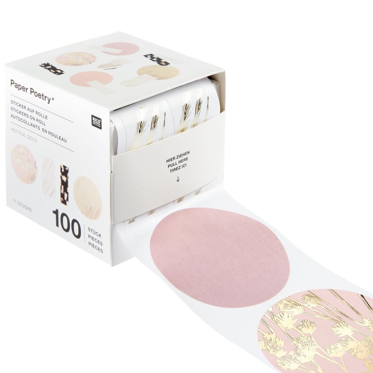 Packaging Sticker auf Rolle
