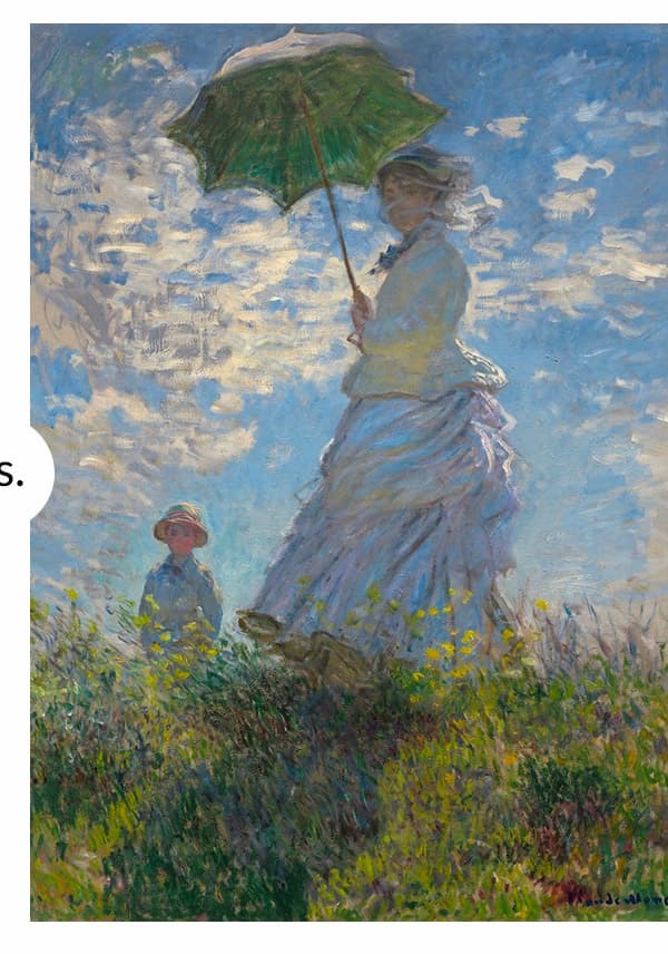 Impressionism has soft-focused, dreamy pieces with bright, sunny, and uplifting moods