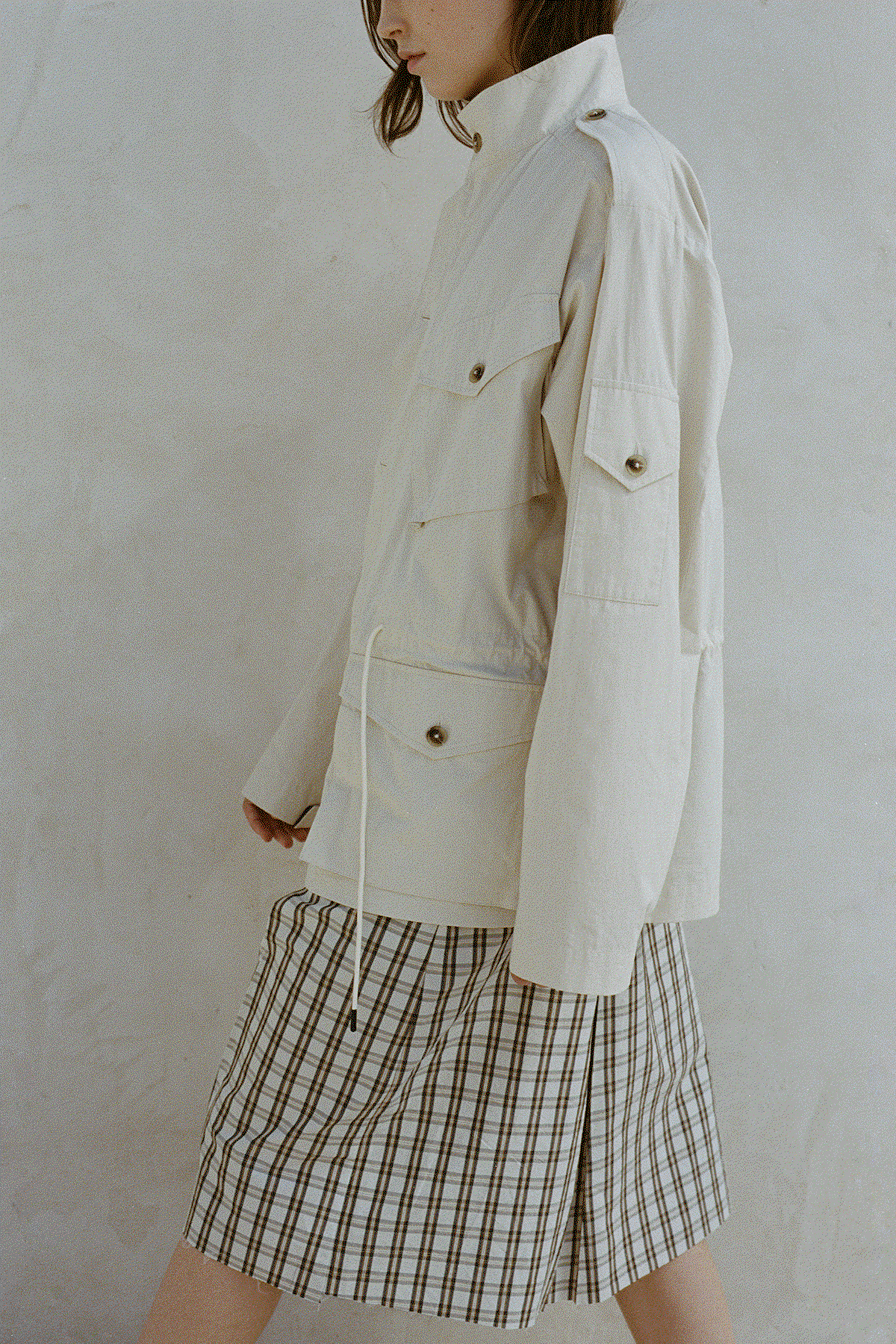 Crushed Cotton Utility Anorak