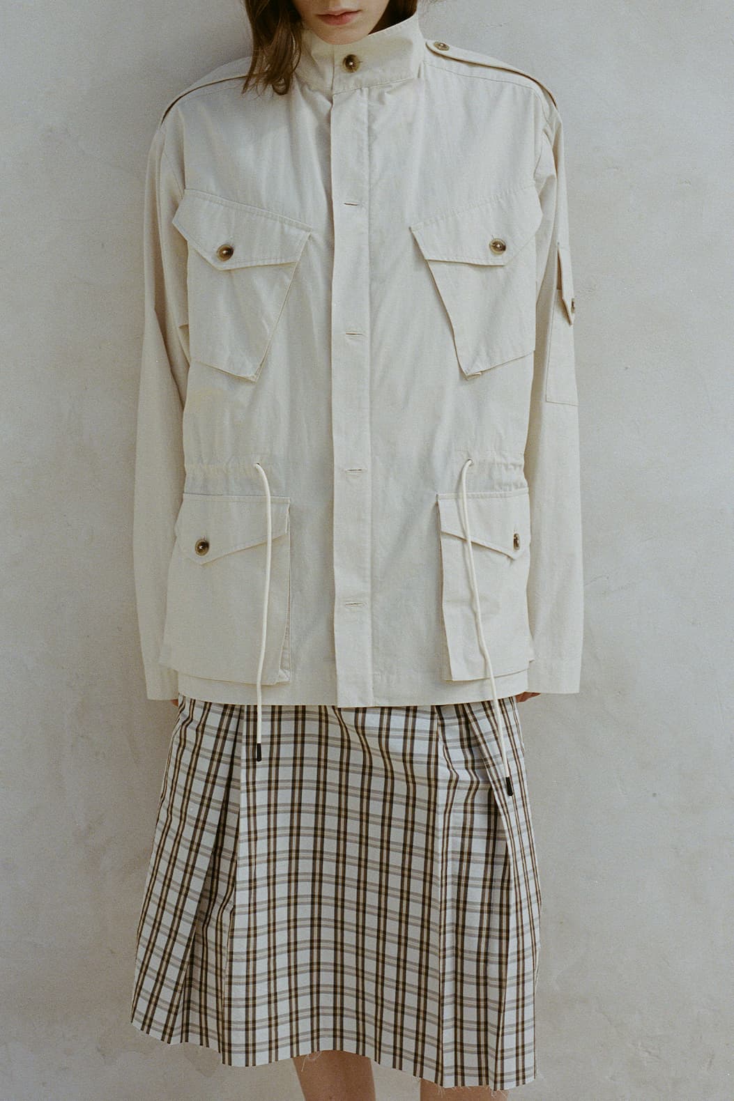 Crushed Cotton Utility Anorak