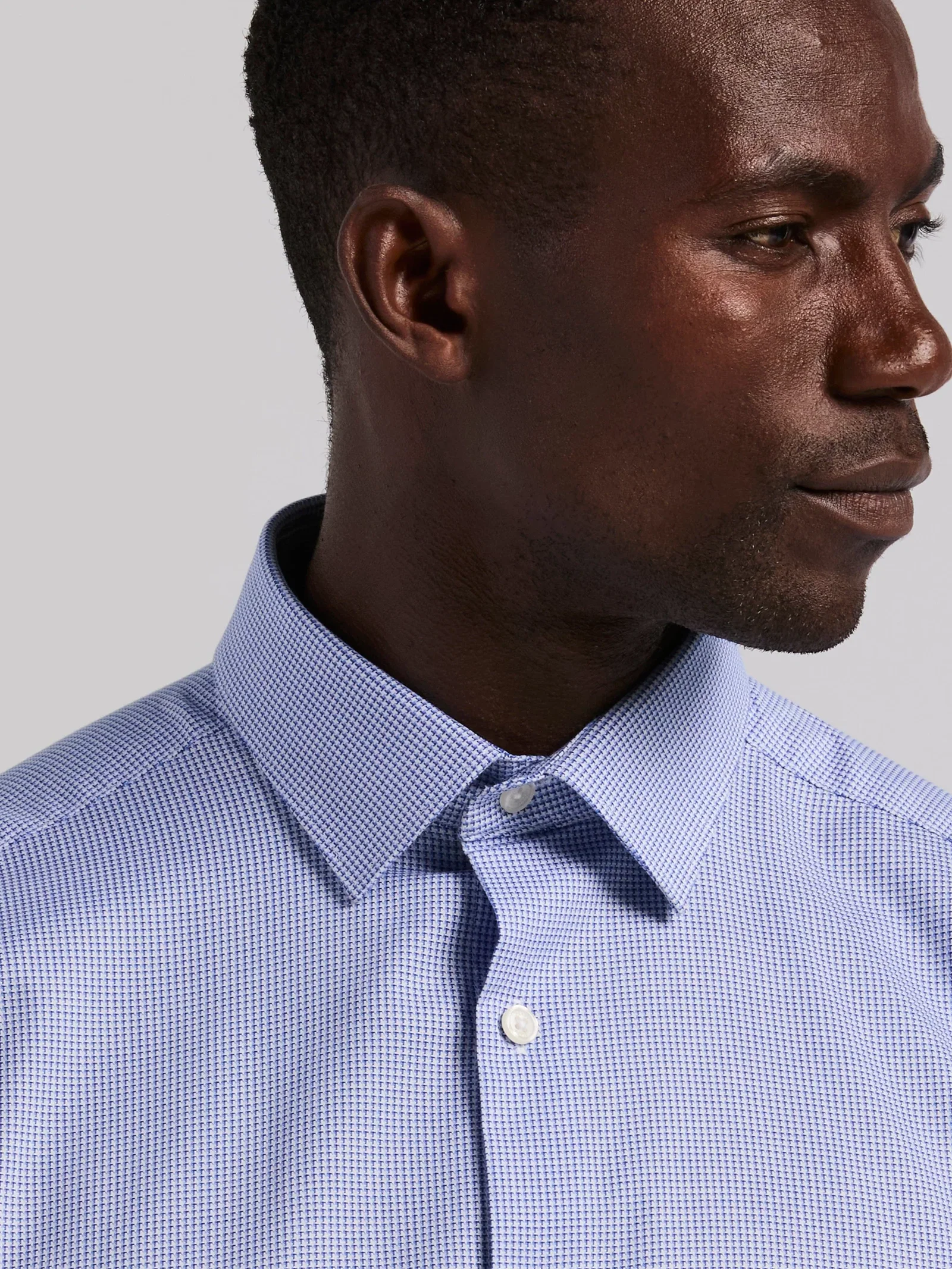 Slim Fit Cotton Stretch Houndstooth Dress Shirt