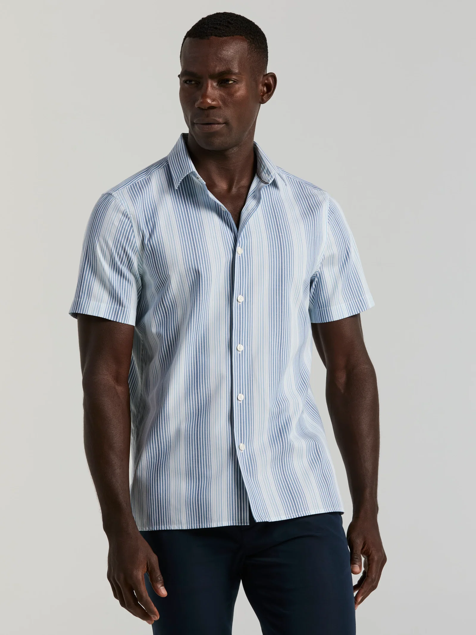 Multi Tonal Vertical Striped Shirt
