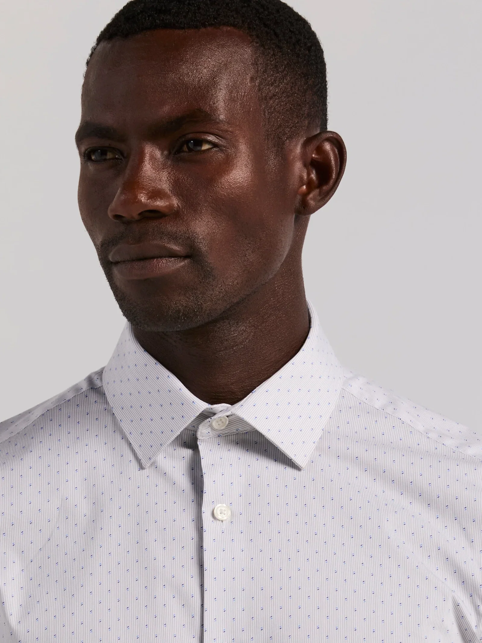Slim Fit Dot Stripe Dress Shirt