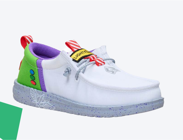 Display Image of Buzz Lightyear Themed Heydude Sneaker