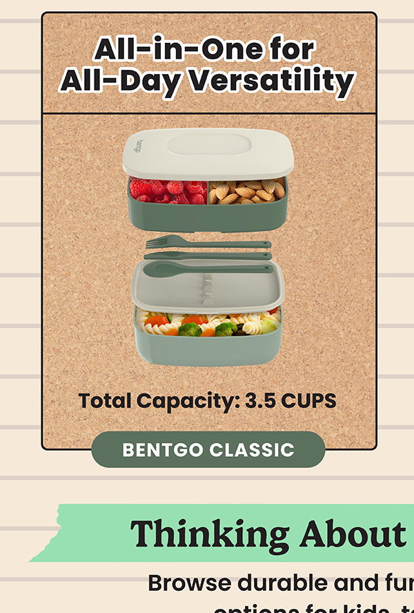 All-In-One For All-Day Versatility - Total Capacity: 3.5 Cups - Bentgo Classic