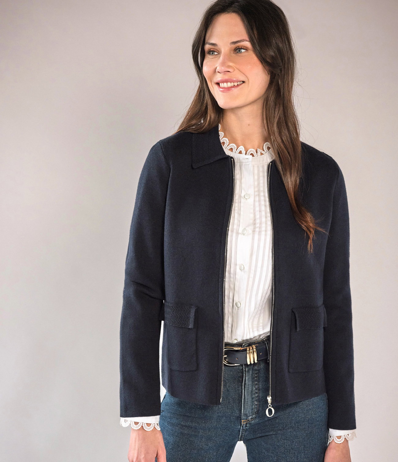 Wool Blend Milano Zip Jacket
