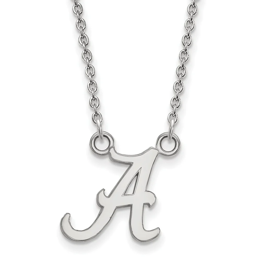 Sterling Silver U of Alabama Small Initial A Pendant Necklace