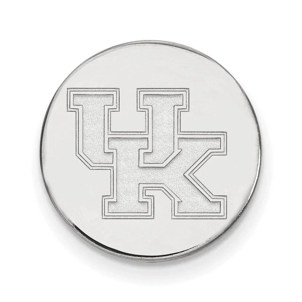 14K White Gold University of Kentucky 15mm UK Disc Lapel or Tie Pin