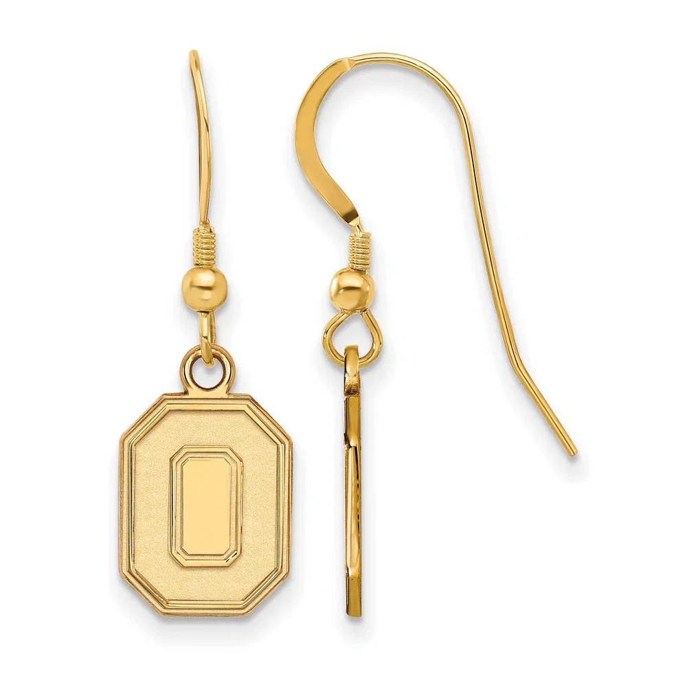 14k Gold Plated Silver Ohio State Univ. Small Dangle Earrings