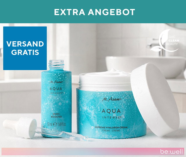 Tagesangebot: 289210 M.ASAM® Aqua Intense Hyaluron Creme 200 ml & Mimic Booster 50 ml Water Dance Edition