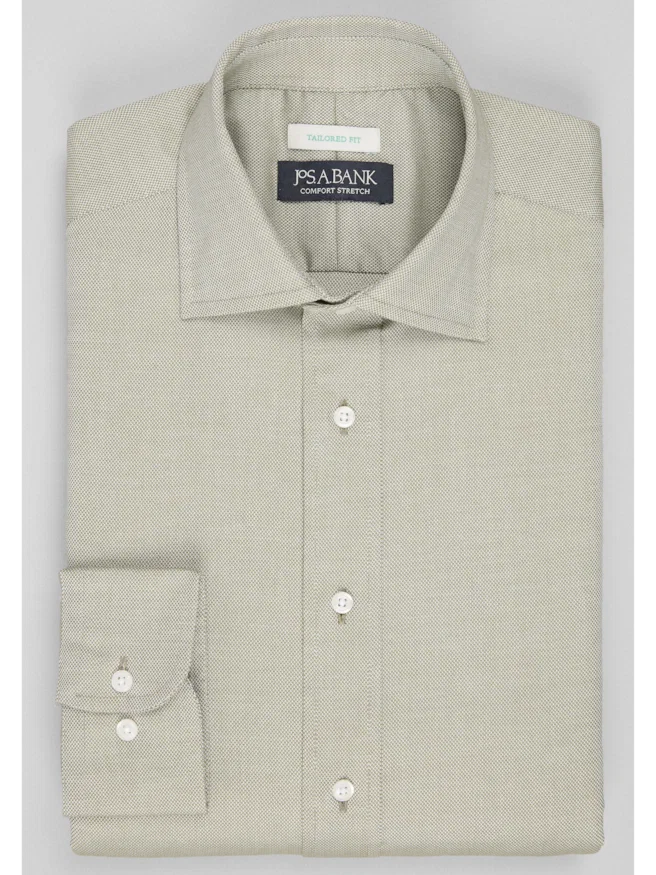 Jos. A. Bank Tailored Fit Spread Collar Oxford Solid Dress Shirt