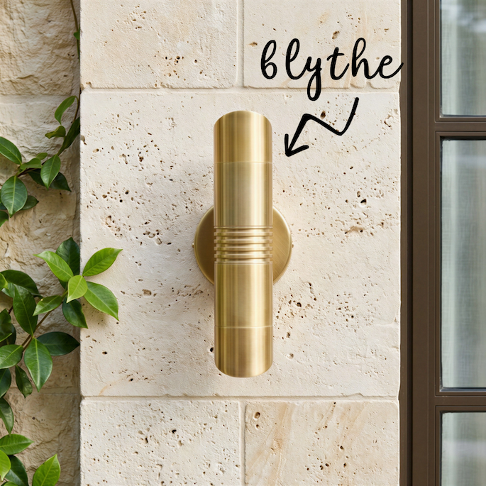 blythe up and down wall sconce in antiqued brass