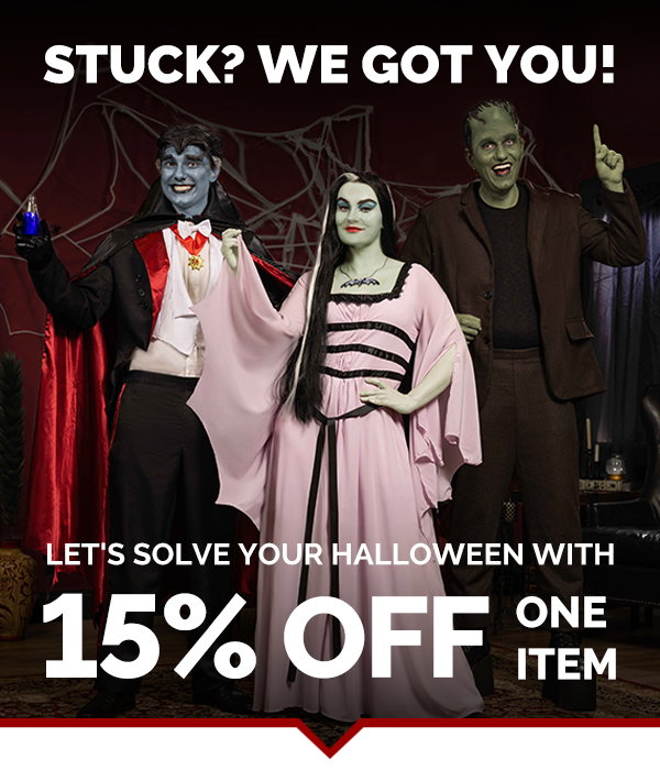 Stuck? We got you! Let's solve your halloween with 15% OFF one item