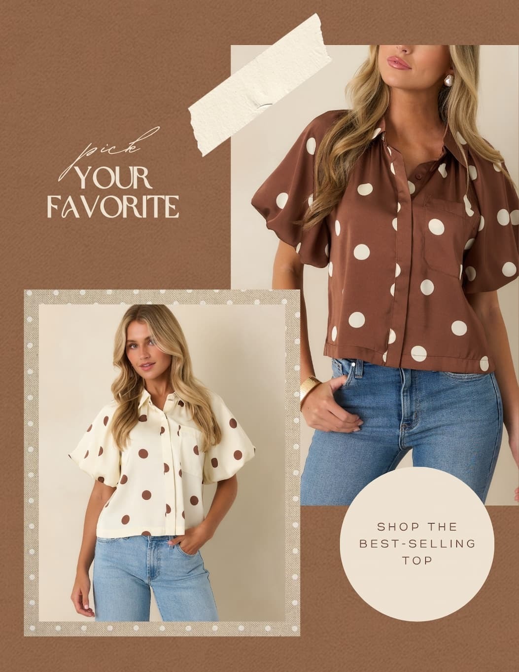 "Pick your favorite. Shop the Best-Selling Top."