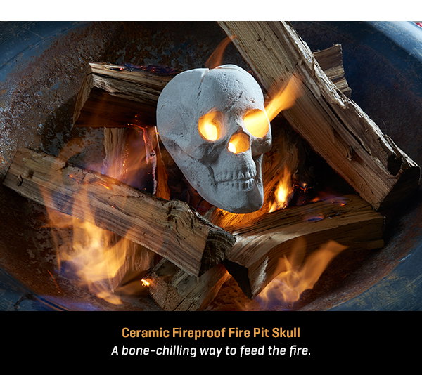 Ceramic Fireproof Fire Pit Skull