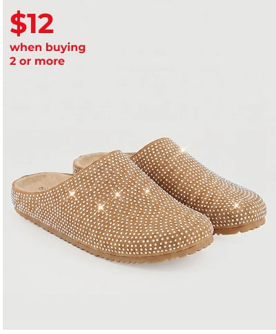 Shop Rhinestone Studded Low Platform Clogs