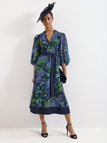 Nixie Floral Print Midi Shirt Dress