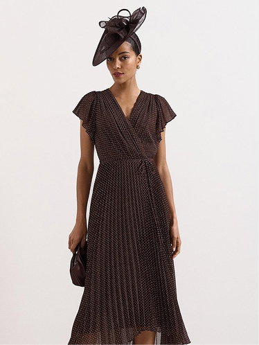 Louisa Polka Dot Wrap Midi Dress