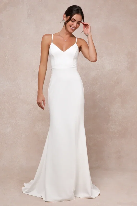 Image of Feeling of Forever White Sleeveless Mermaid Maxi Dress