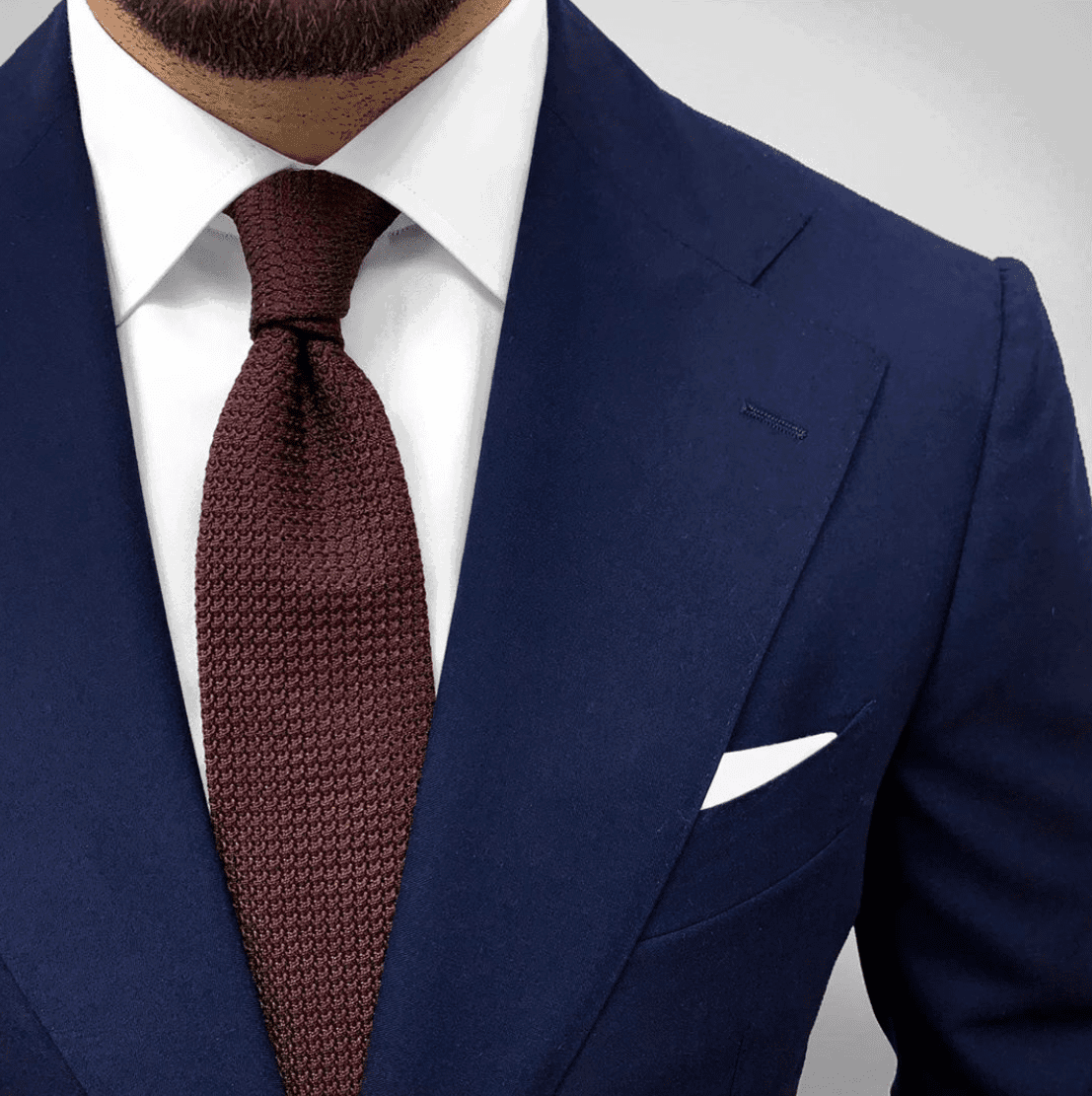 Brown Grenadine Silk Tie 