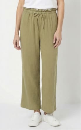 Pantalon large tendance, gaze de coton