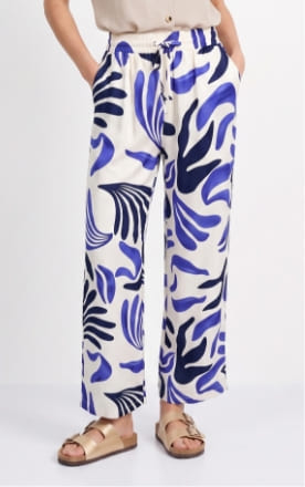 Pantalon large imprimé abstrait