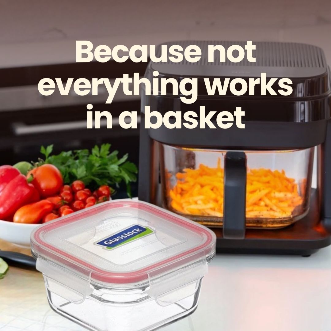 Cook and reheat in air fryer with glass containers