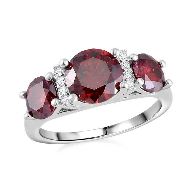 Roter Moissanit Ring