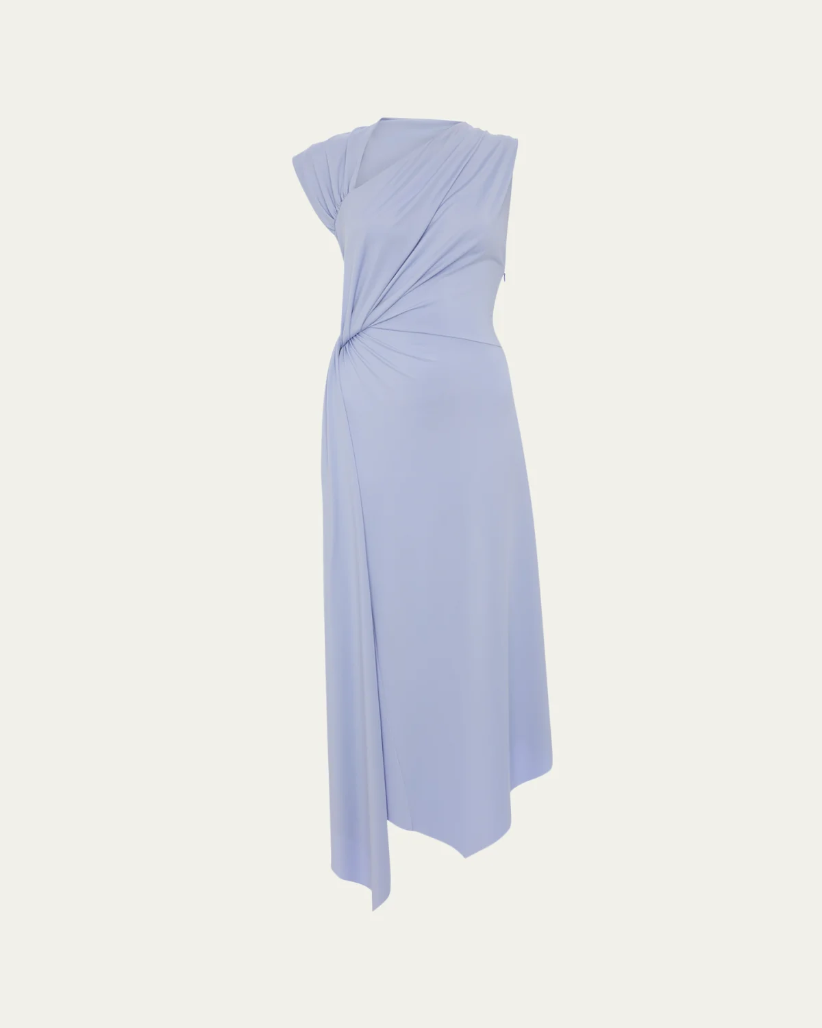 Sleeveless Twisted Asymmetric Midi Dress