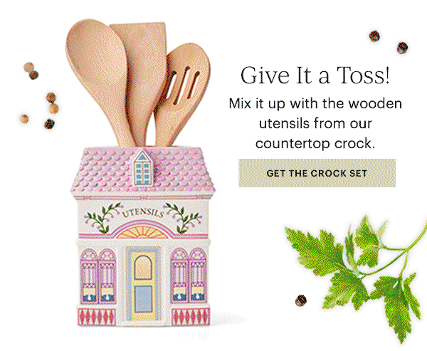Give It a Toss!  Mix it up with the wooden utensils from our countertop crock.  [GET THE CROCK SET]