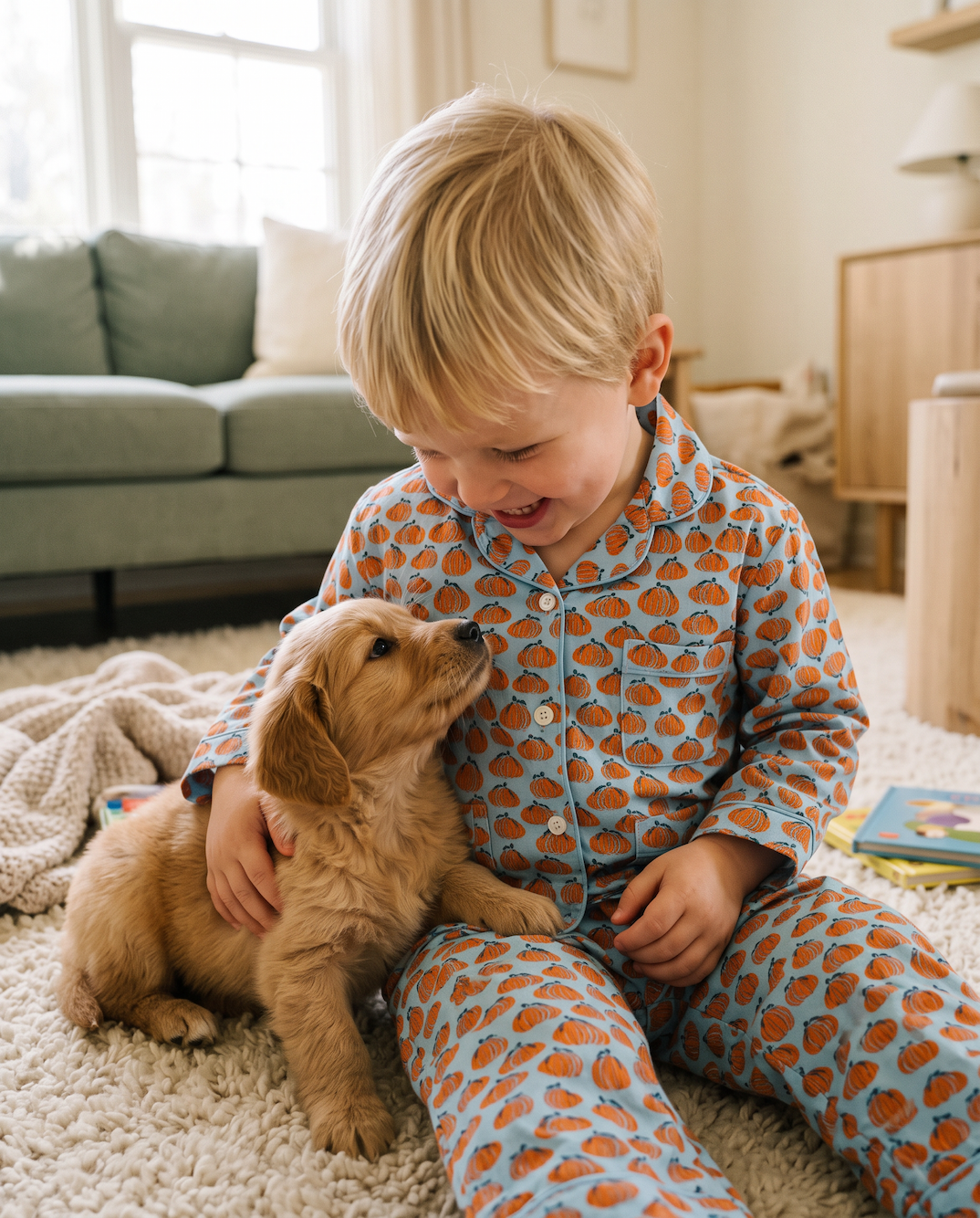 Pumpkin Spice Pajamas in Blue