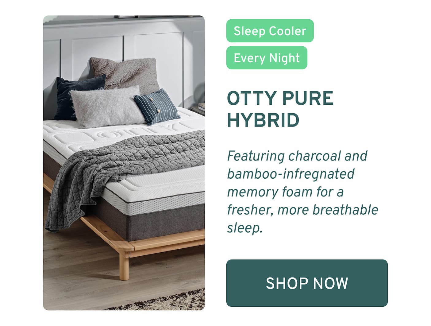 OTTY Pure Hybrid Bamboo Mattress with Charcoal