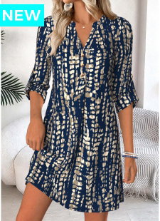 Blue Tie Dye Print Short Tummy Coverage Dress