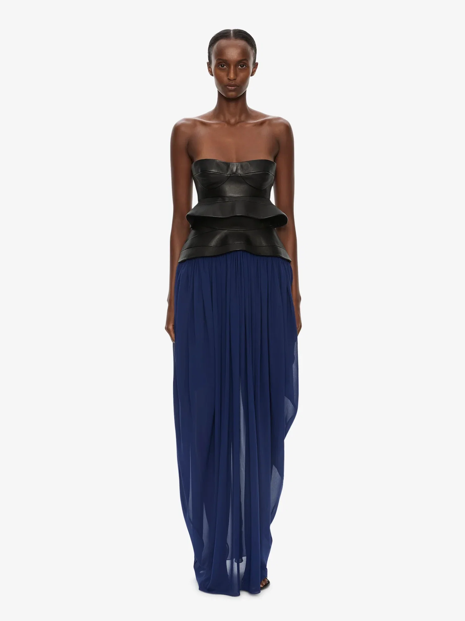 Image of Bellona Moulded Leather Belted Skirt