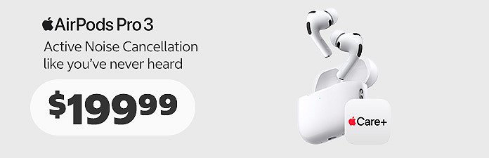 Apple AirPods Pro 3 active noise cancellation like you've never heard. $199.99
