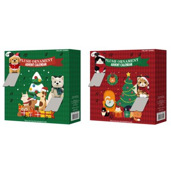 Plush Ornament Advent Calendar, Set of 12
