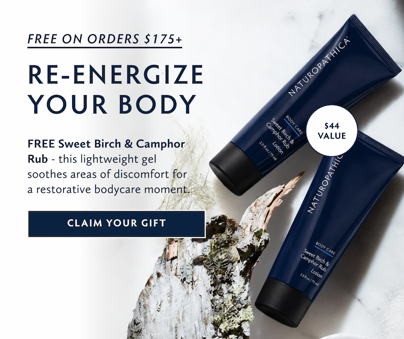 Re-Energize Your Body. Free Sweet Birch & Camphor Rub on order $175+