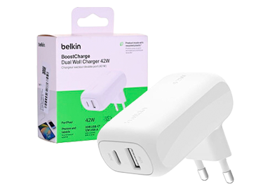 CARGADOR PAREDBELKIN DUAL 42W USB-USB-A