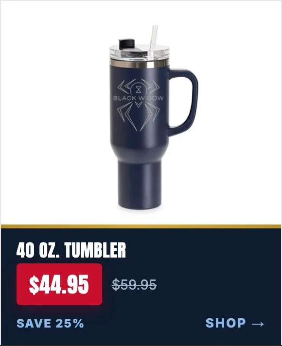 Hammer Black Widow 40 oz. bowling tumbler with handle